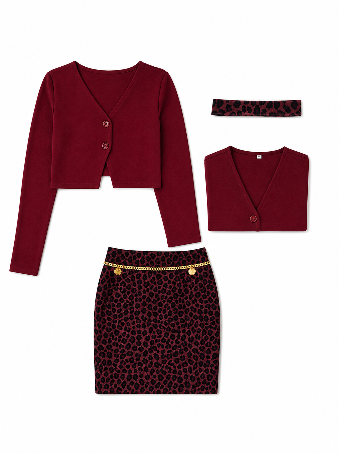 Mary Cosplay Costume: Burgundy Top and Skirt
