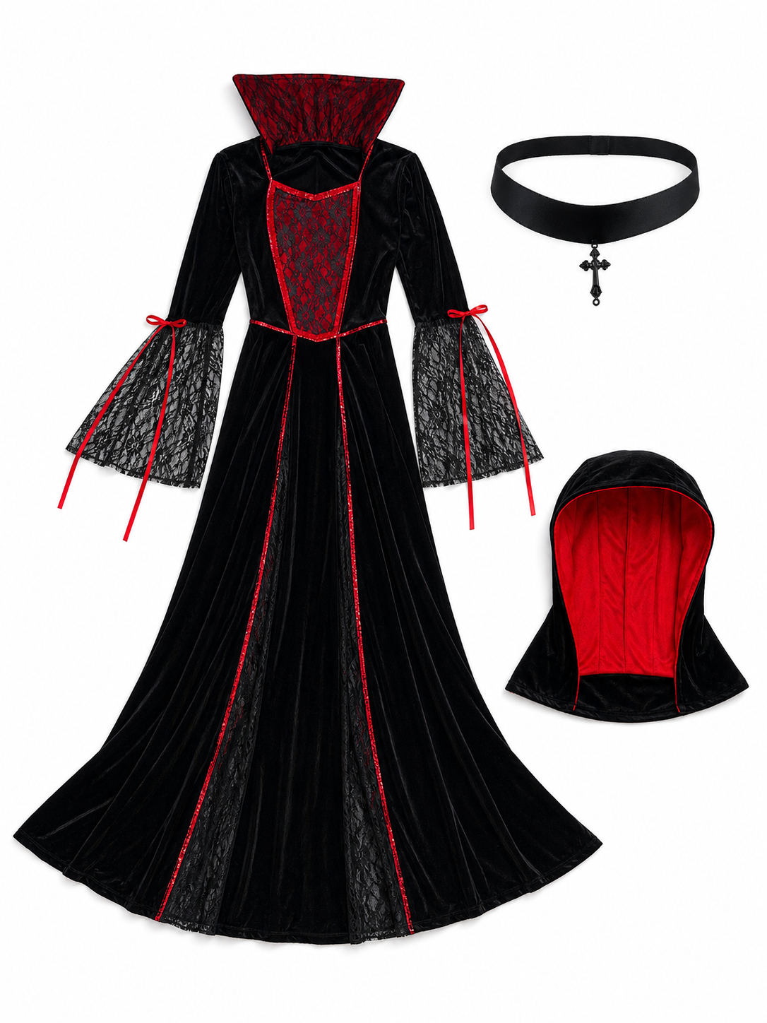 Gothic Cosplay Dress Costume with Choker