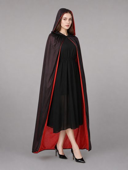 Black and Red Carnival Cloak with Hood