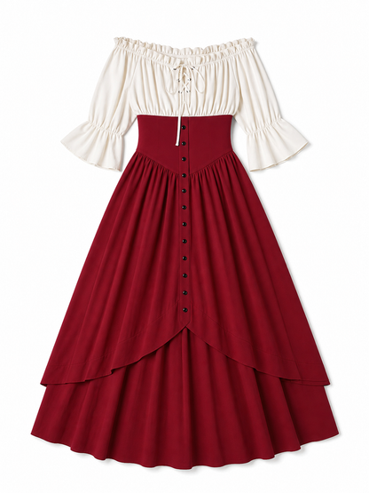 Vintage Off-the-Shoulder Dress