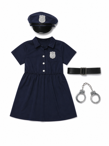 Police Costume with Peaked Cap and Belt for Performances included items
