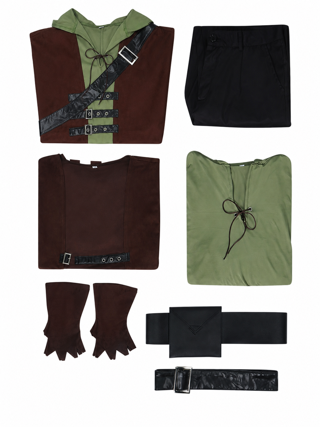 Green Arrow cosplay costume with vest and belt