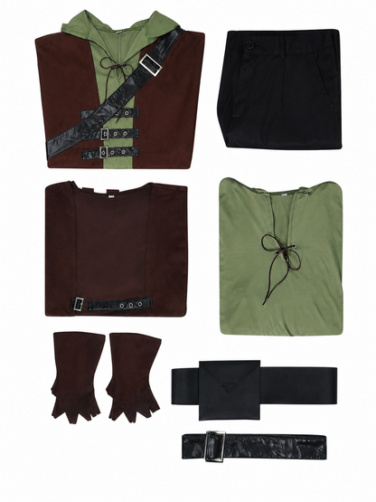 Green Arrow cosplay costume with vest and belt