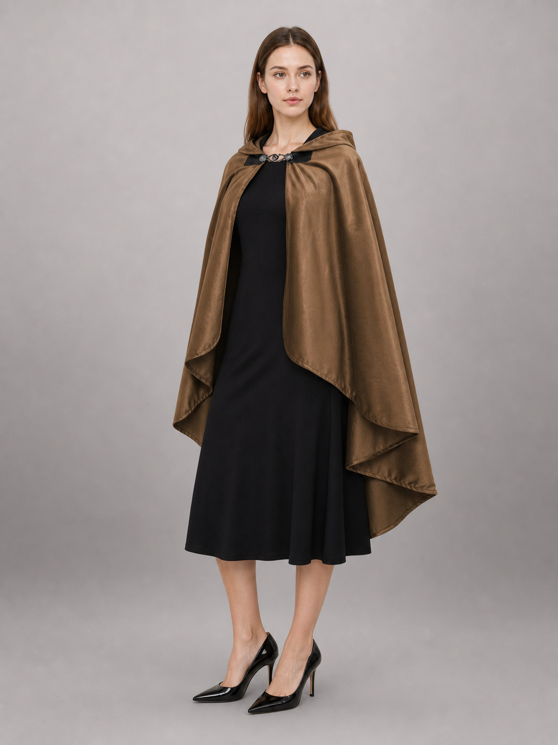 Brown Hooded Costume Cloak
