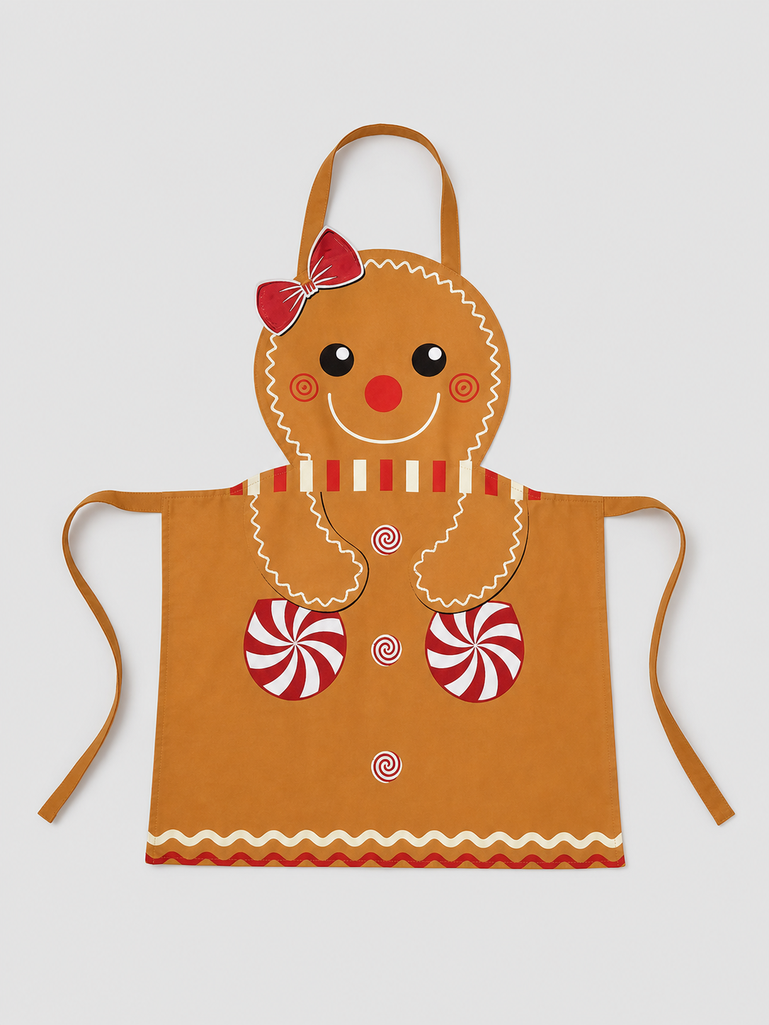 Gingerbread Man Apron with Bow Design