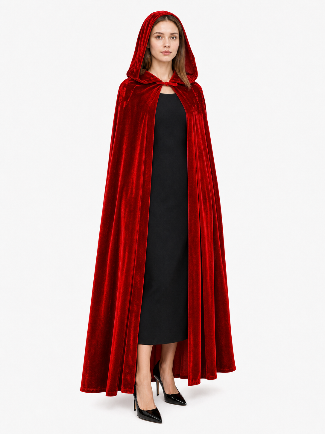 Red Hooded Carnival Cloak for Cosplay