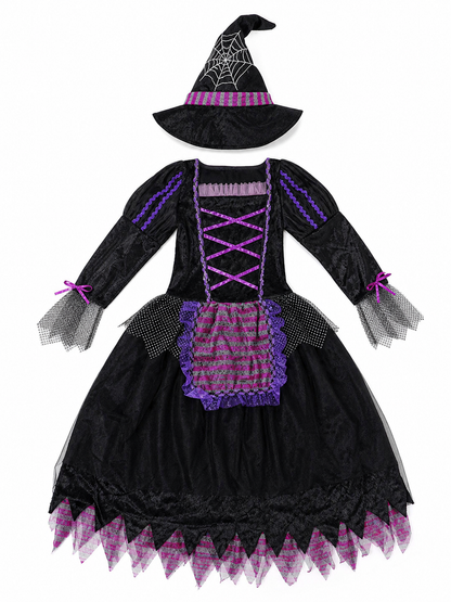 Witch cosplay dress costume with black hat