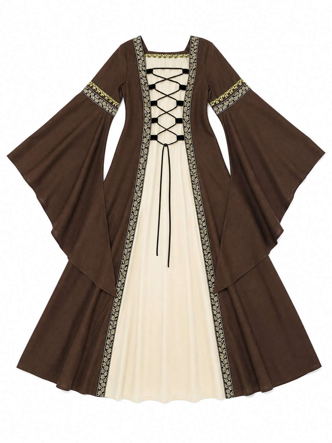 Long Renaissance-Style Dress with Sleeves