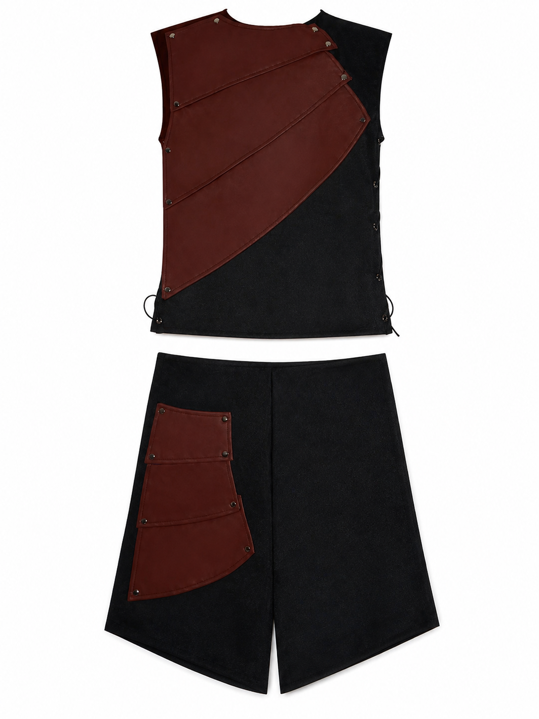 Sleeveless Dress with Asymmetrical Inserts