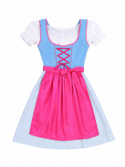 Cosplay dress with apron, bow, and ribbons included items