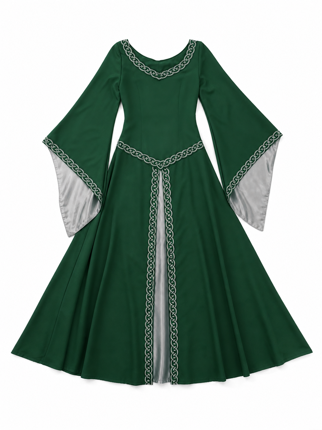 Long Celtic-Style Embroidered Dress