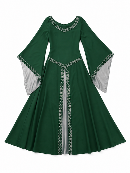 Long Celtic-Style Embroidered Dress