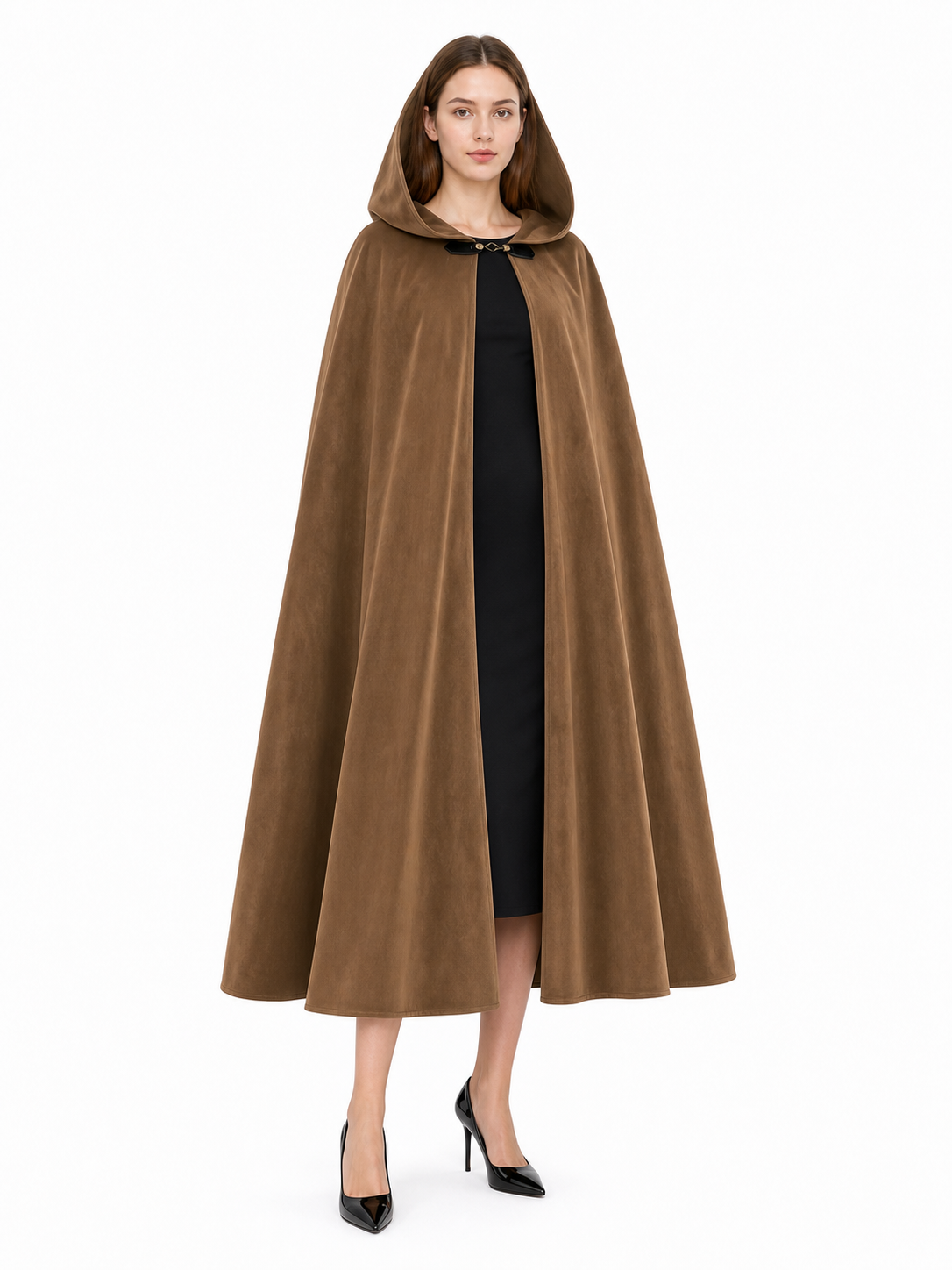 Brown Hooded Costume Cloak