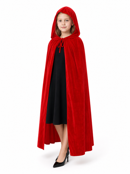 Red Carnival Cape with a Large Hood