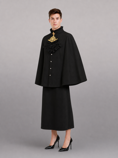 Gothic Shirt with Jabot and Gold Detailing