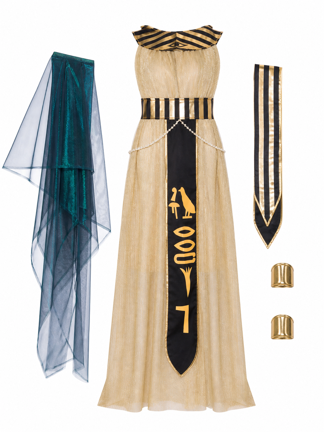 Cleopatra Cosplay Costume with Dress and Cape