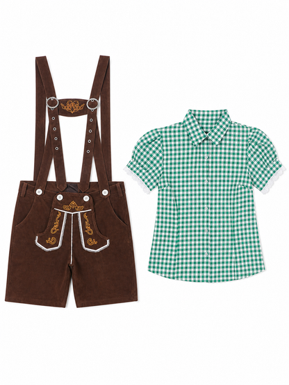 Shirt and Suspender Shorts Set