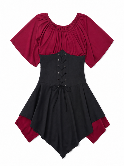 Gothic-Style Costume Dress with Corset Panel