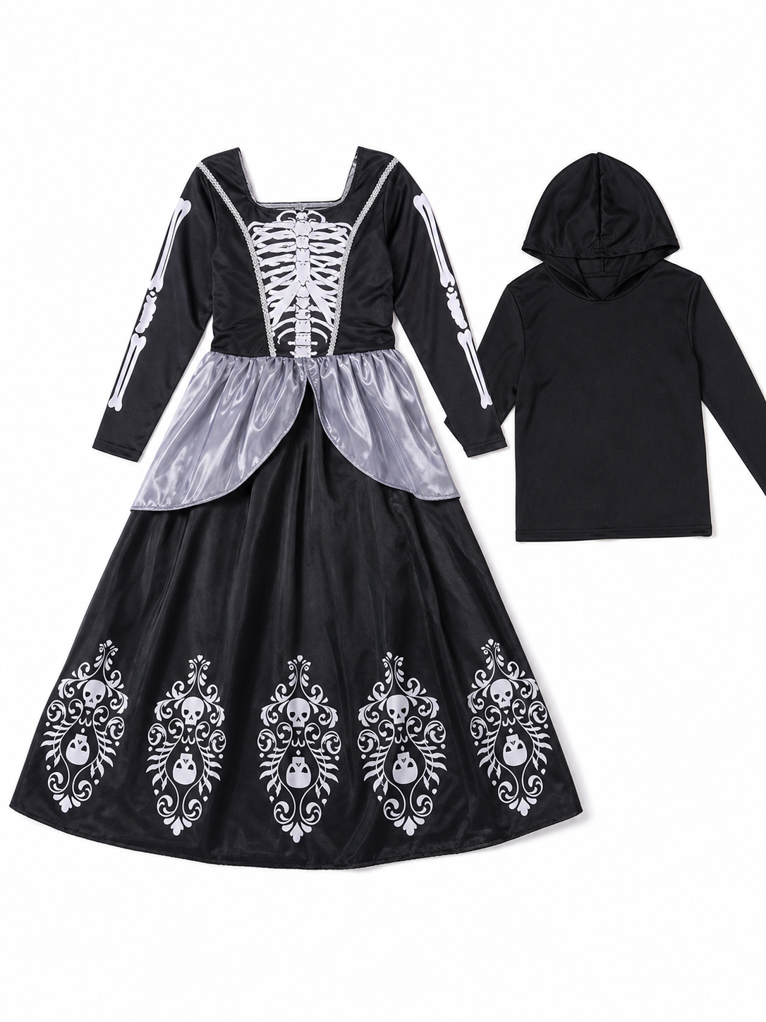 Vampire Cosplay Dress with Hood and Necklace