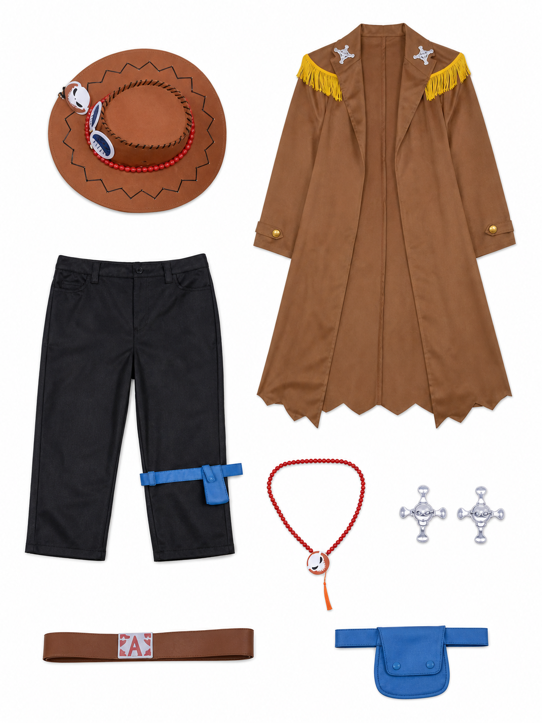 Ace One Piece Cosplay Costume with Coat and Accessories