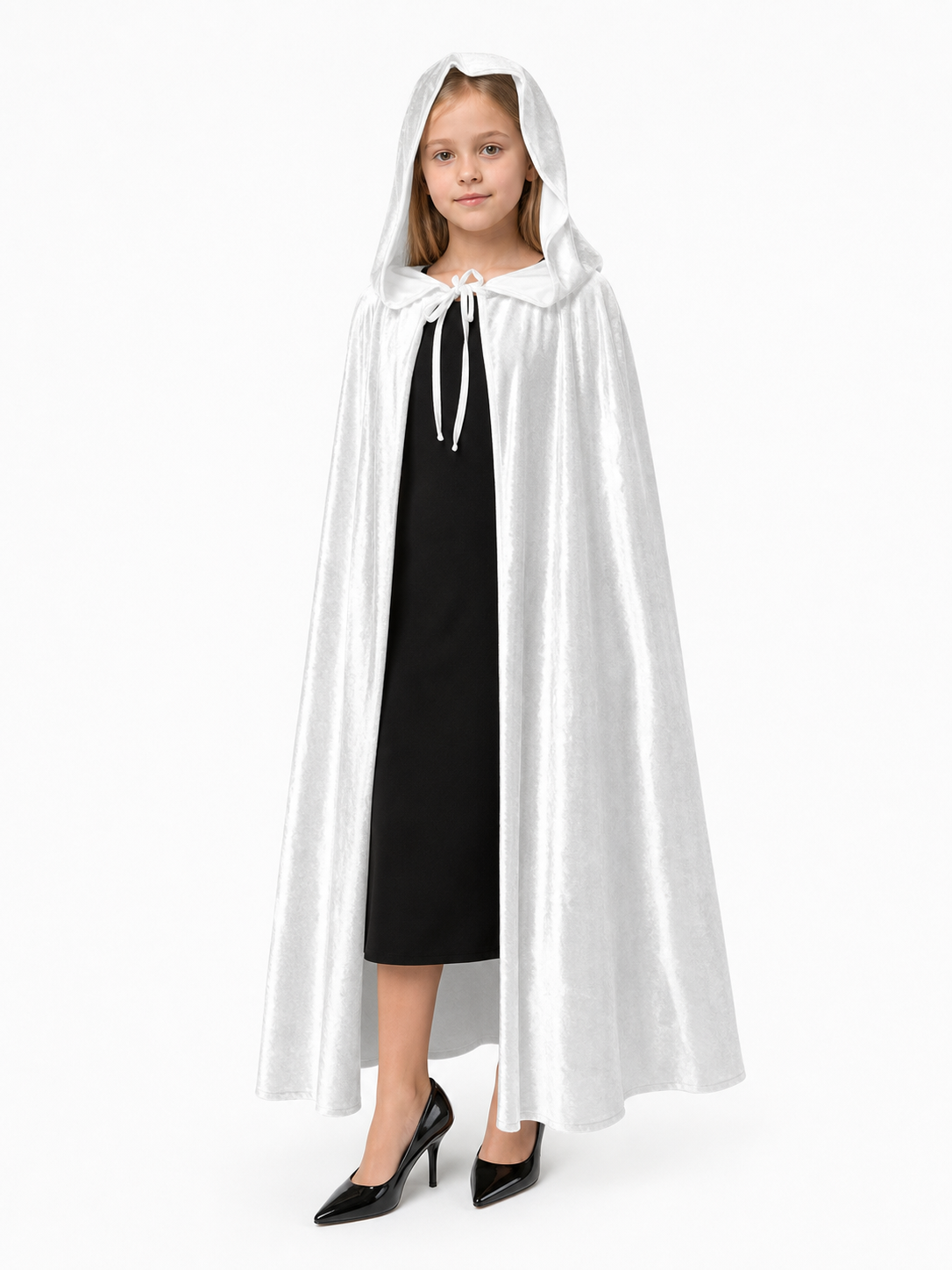 White Hooded Costume Cloak
