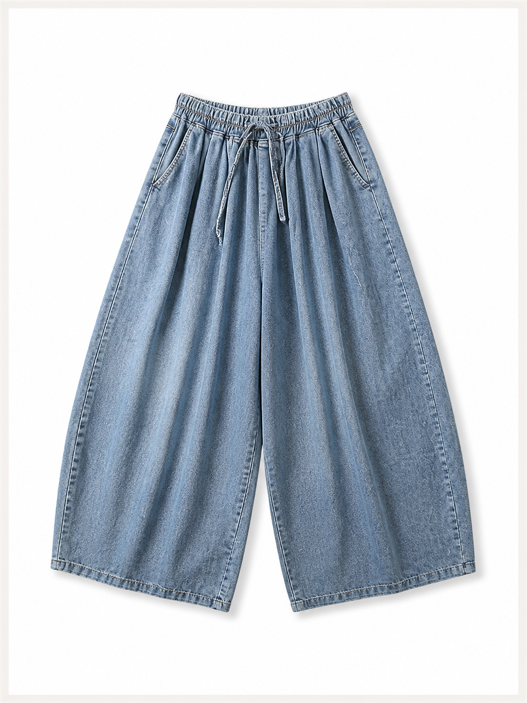 Light Blue Palazzo Pants with an Elastic Waist included items