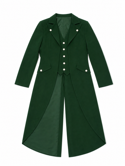 Long Dark Green Gothic-Style Tailcoat