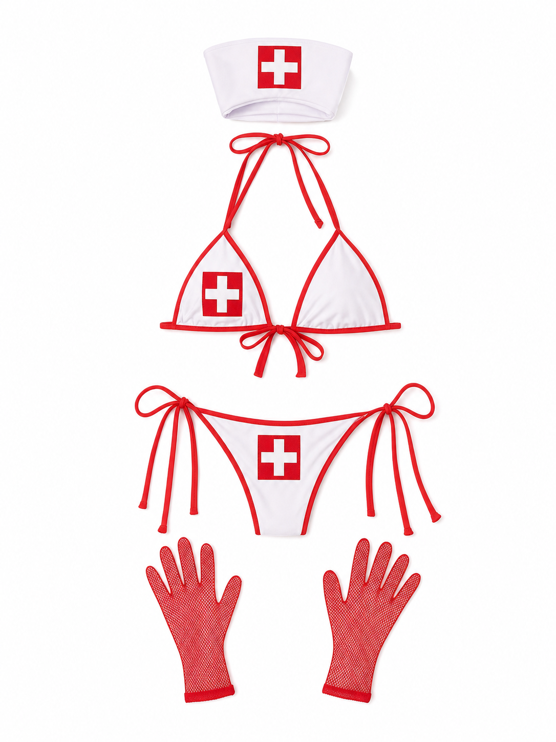 Two-Piece Bikini Swimsuit for Cosplay with a Cross