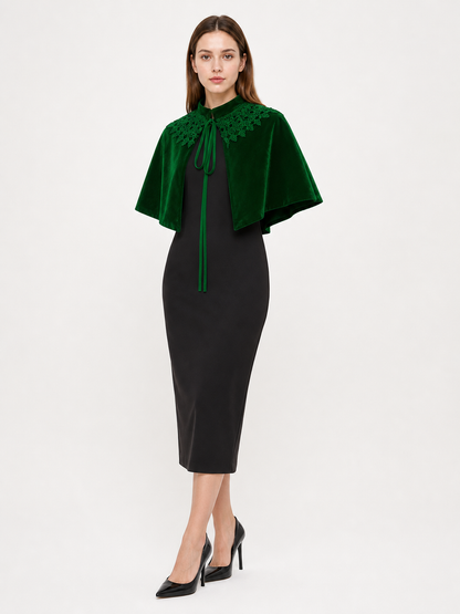 Dark Emerald Carnival Cloak with Collar