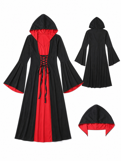 Vampire Costume with Lacing and Wide Sleeves