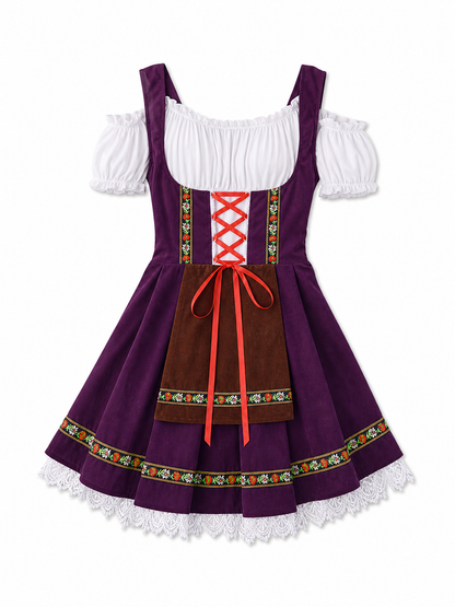 Historical costume dress with folk ribbons