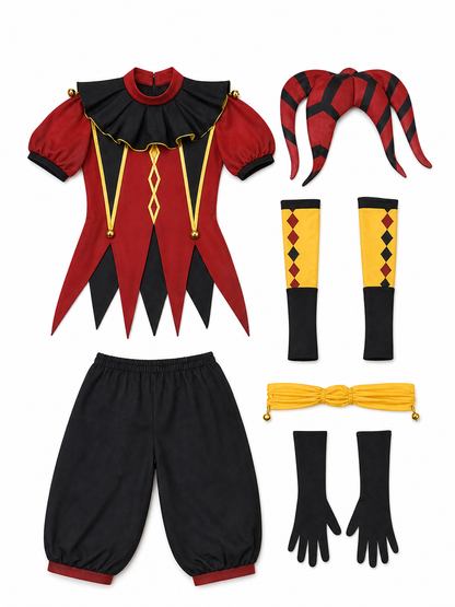 Jester Costume with Mask and Hat