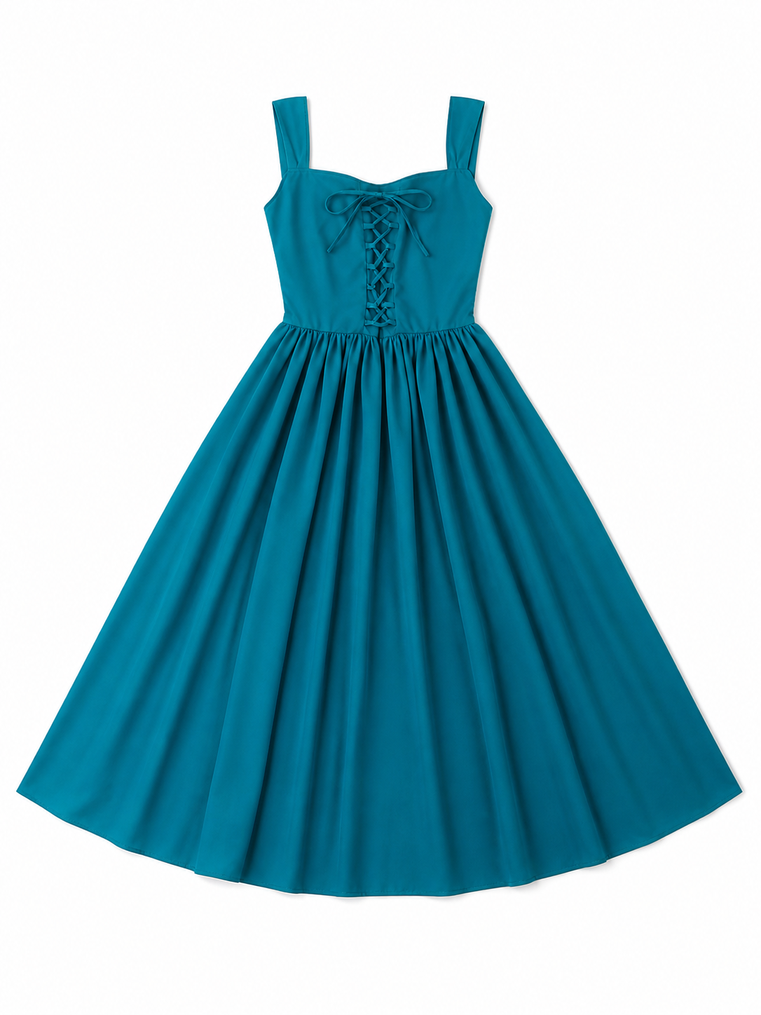 Teal Lace-Up Strap Dress product view 28