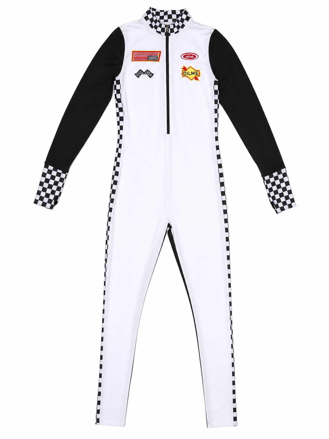 Racing Jumpsuit with Collar and Zipper included items