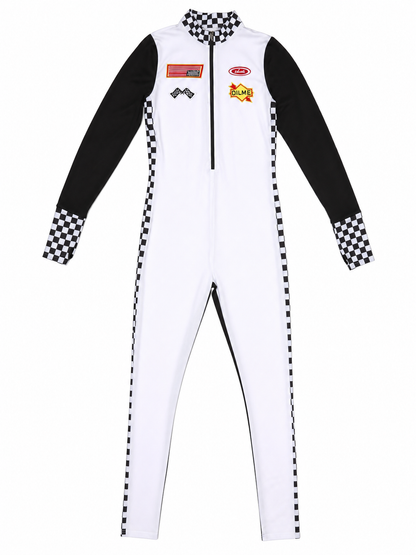 Racing Jumpsuit with Collar and Zipper included items