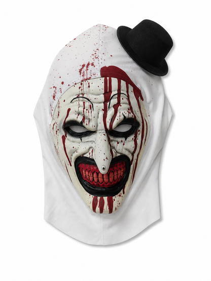 Hooded Clown Mask, Bloody Halloween Makeup