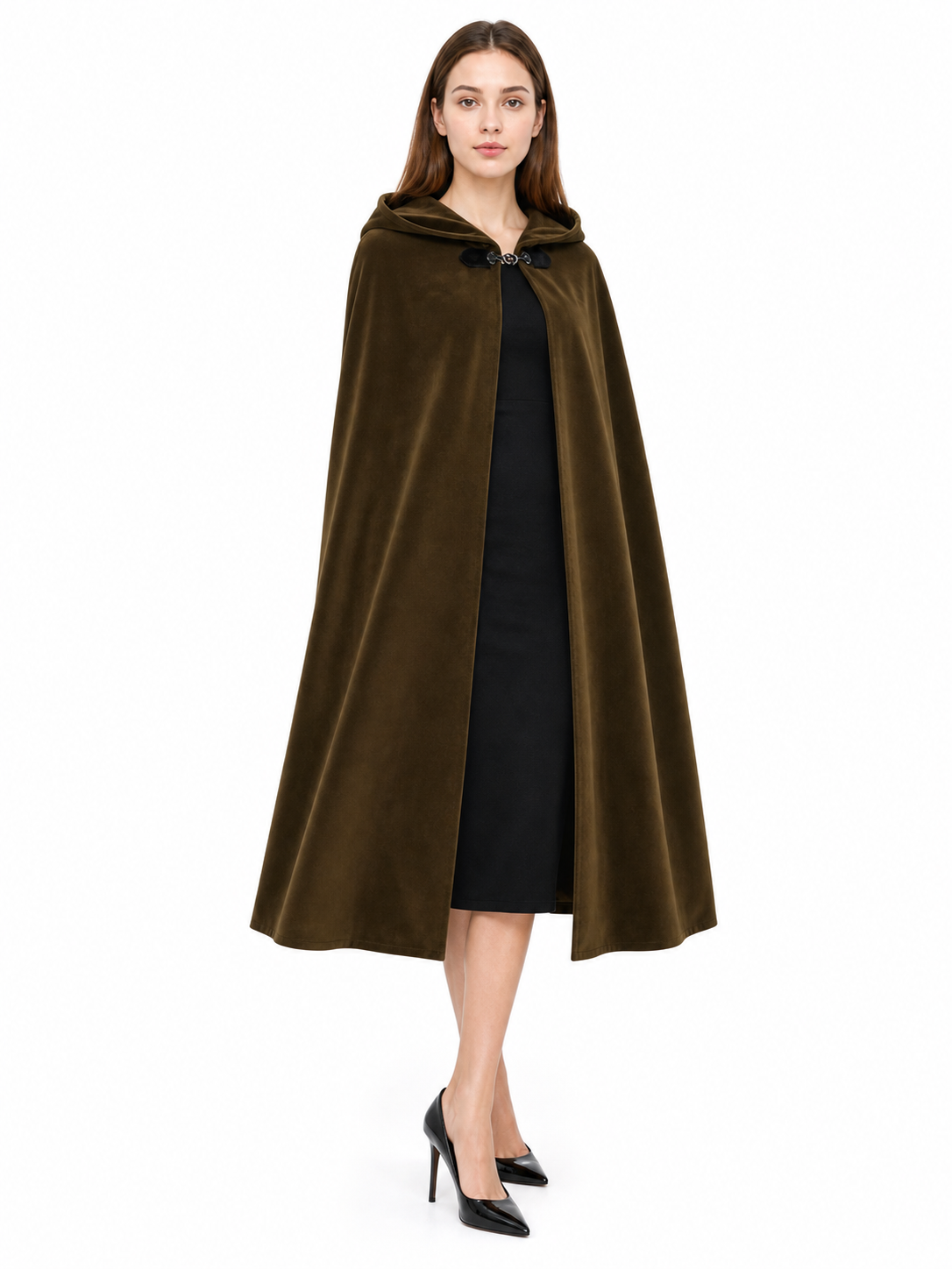 Brown Hooded Costume Cape