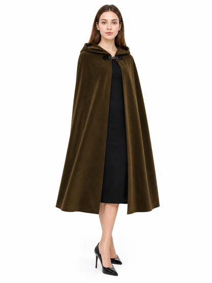 Brown Hooded Costume Cape