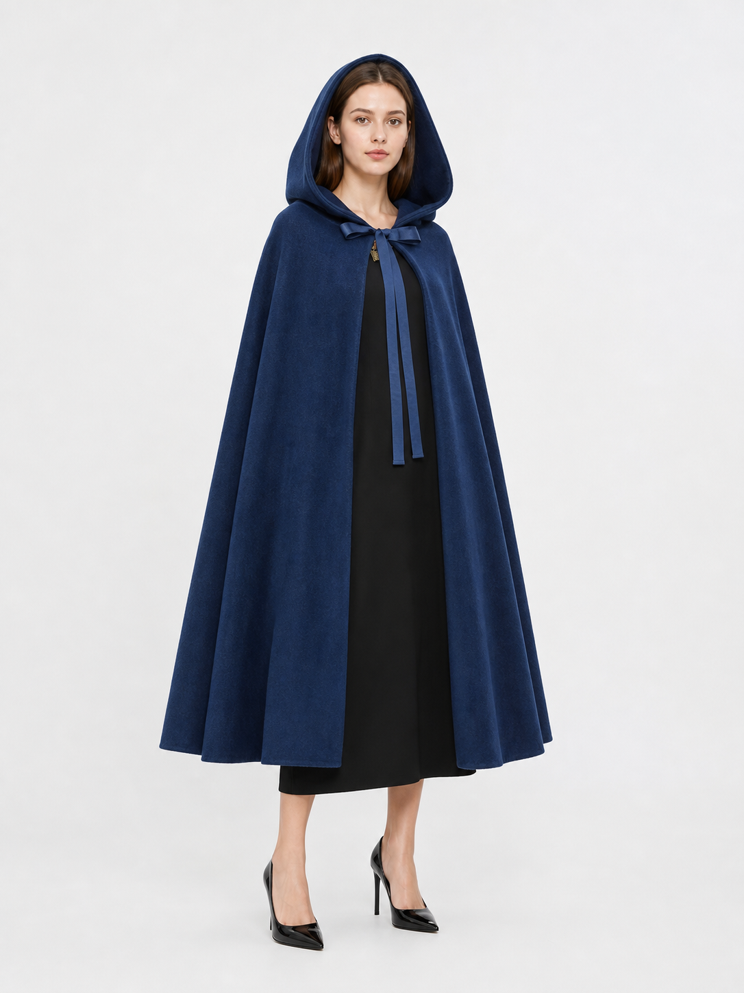 Blue Hooded Medieval Carnival Cloak