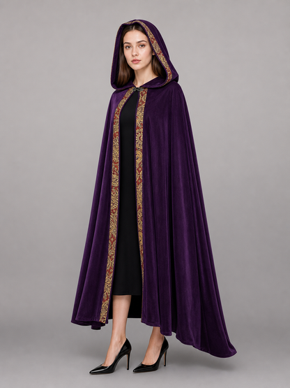 Purple Hooded Costume Cape