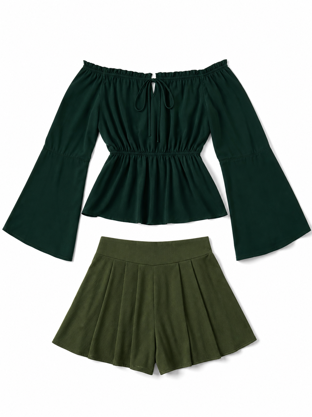 Off-the-Shoulder Blouse with Long Sleeves