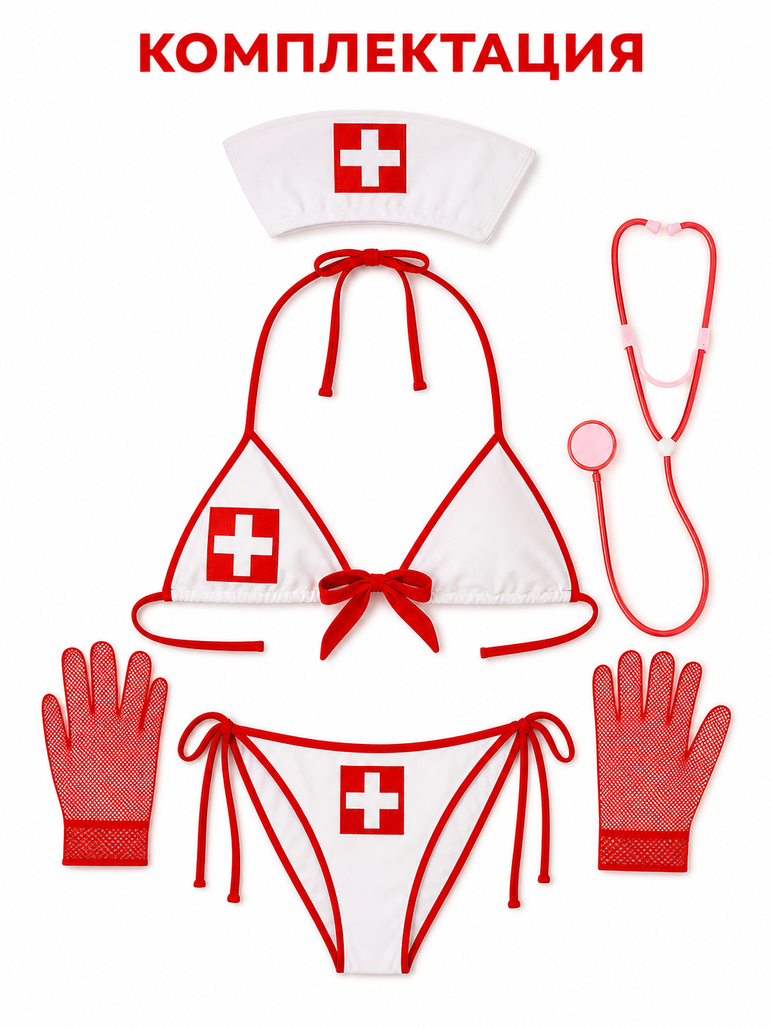 Two-Piece Bikini Swimsuit for Cosplay with a Cross