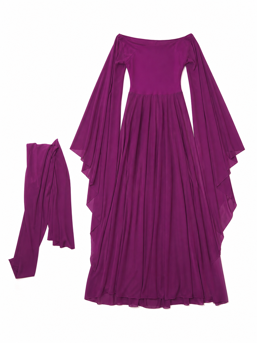 Purple Fantasy Dress with Long Sleeves