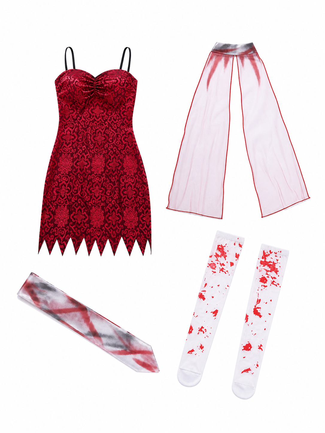 Costume with Dress and Sheer Cape