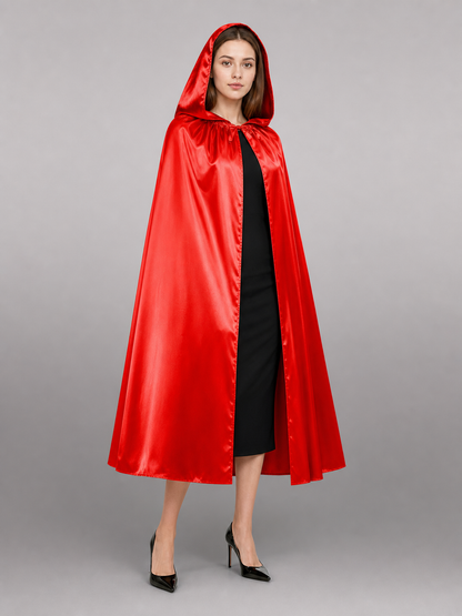 Red hooded carnival cloak for cosplay