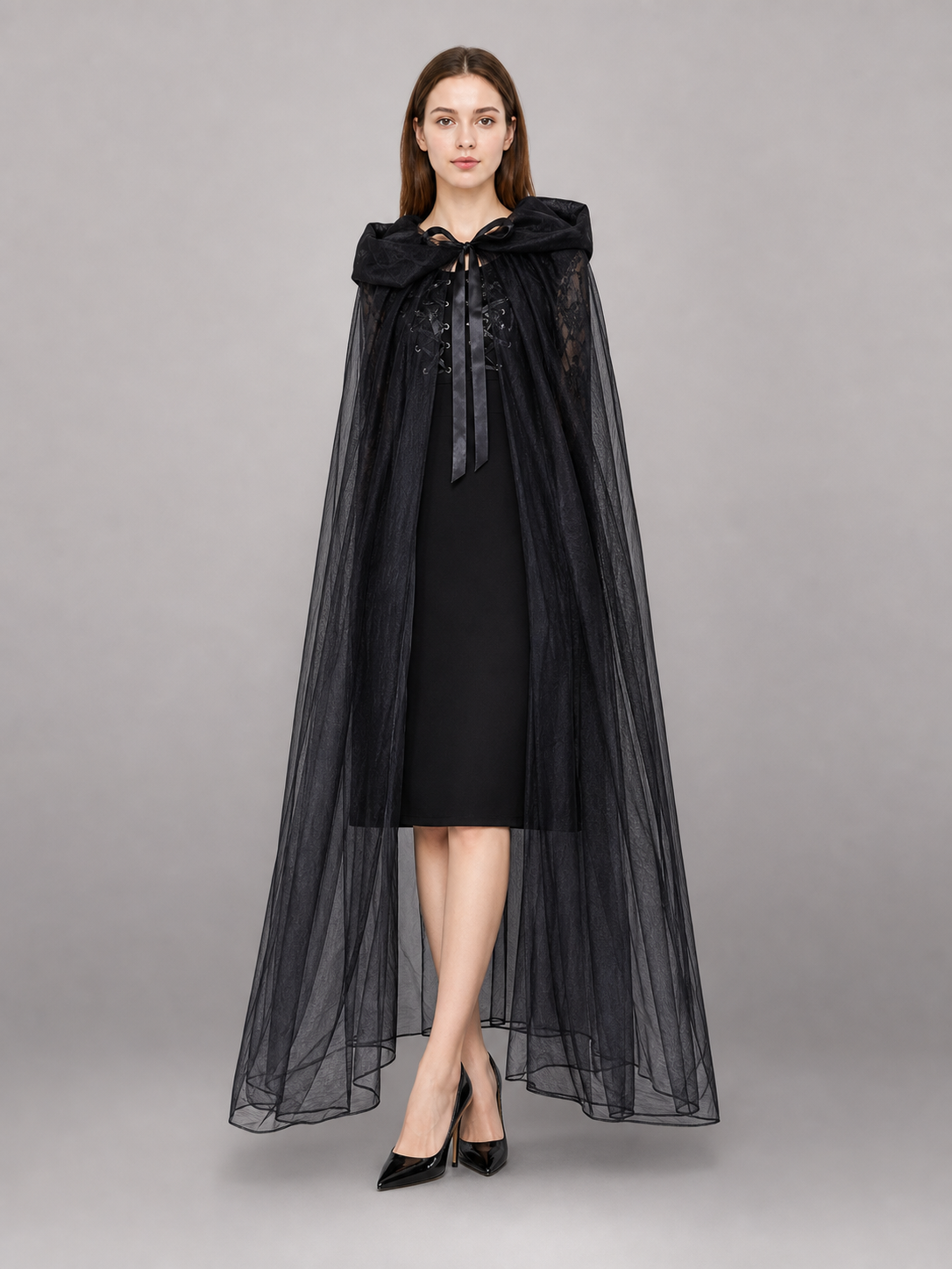 Black Hooded Costume Cloak for Cosplay