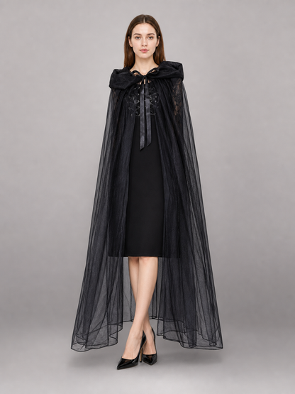 Black Hooded Costume Cloak for Cosplay