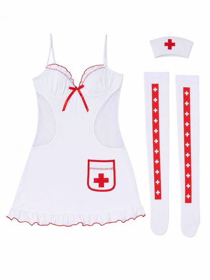 Medical Uniform with Red Cross and Ruffles included items