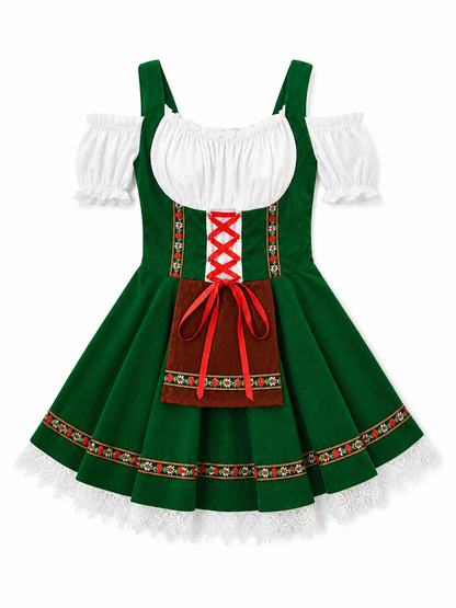 Carnival Dress in an Ethnic Style with Ribbons