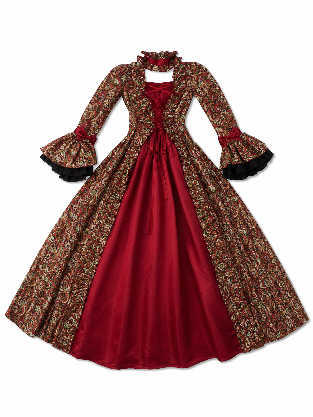 Long Victorian Dress with Floral Pattern